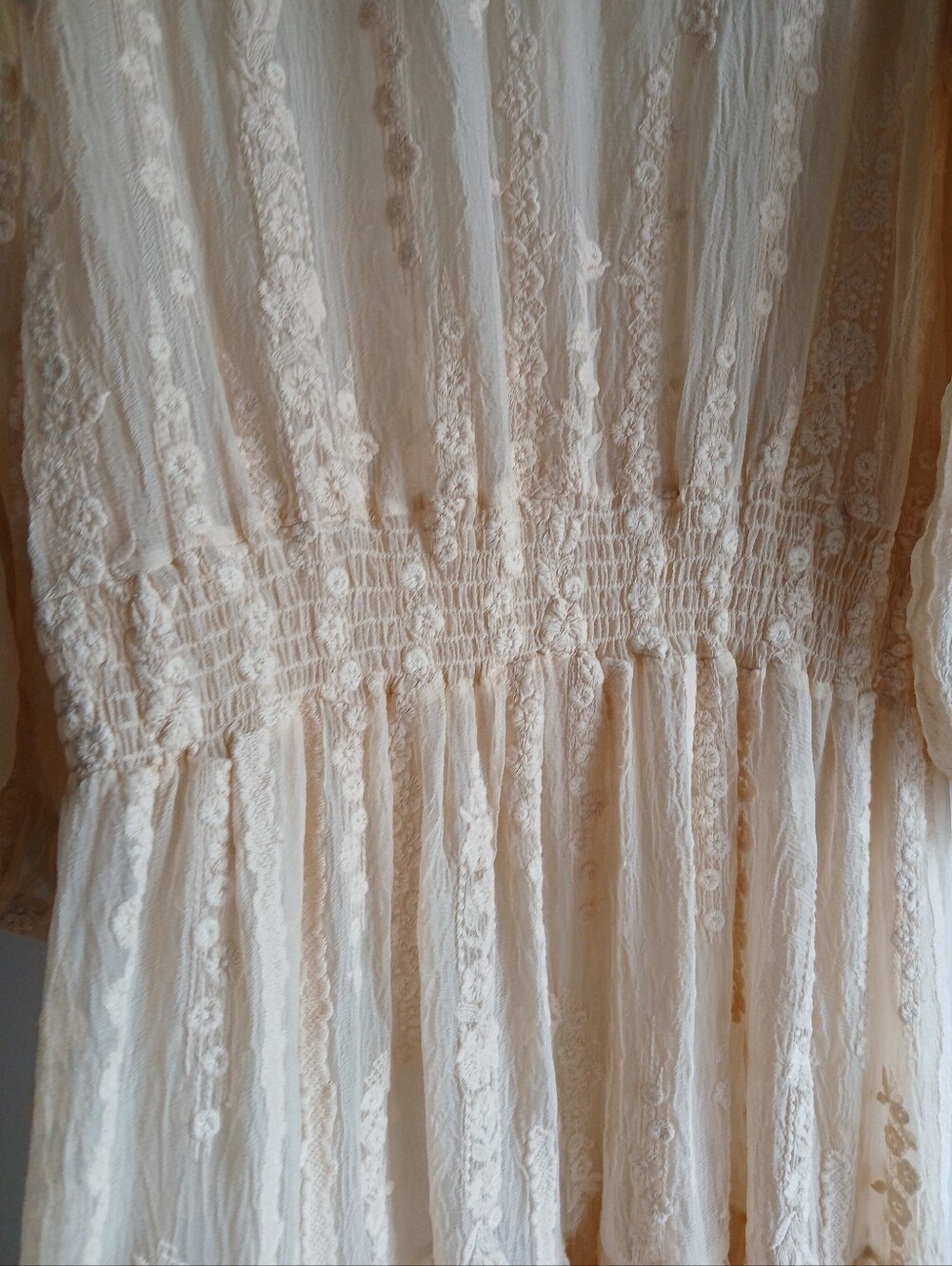 Sundance Silk Floral Embroidered Overlay Dress - Picture 3 of 10